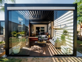 Bask Louvre Roofs x 5 Glaslide Doors Sliding glass doors on end room